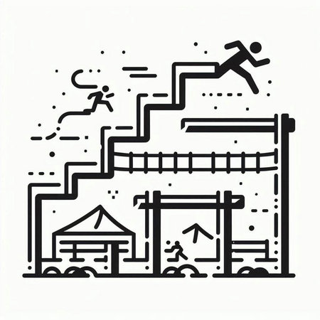 Hand drawn doodle illustration of a children's playground. Vector illustration.の写真素材