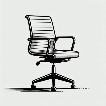 Office chair in sketch style. Vector illustration. Hand drawn chair.の写真素材