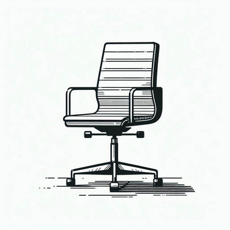 Office chair isolated on white background. Vector illustration in retro style.の写真素材
