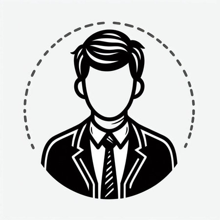 Businessman icon. Vector illustration of a man in a suit.の写真素材