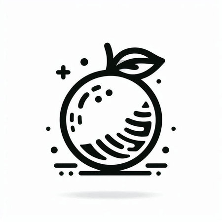 Fruit line icon. Black and white simple vector illustration. Outline pictogram for web page, mobile app, promo.の写真素材