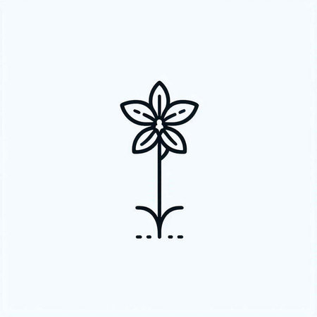 Flower line icon, vector illustration, editable stroke, eps 10.の写真素材