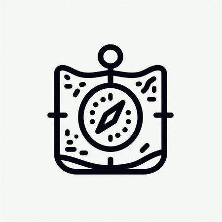 Compass icon. Vector illustration in thin line style. Isolated on white background.
