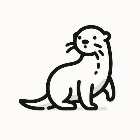 Cute otter. Hand drawn vector illustration in doodle style.の写真素材