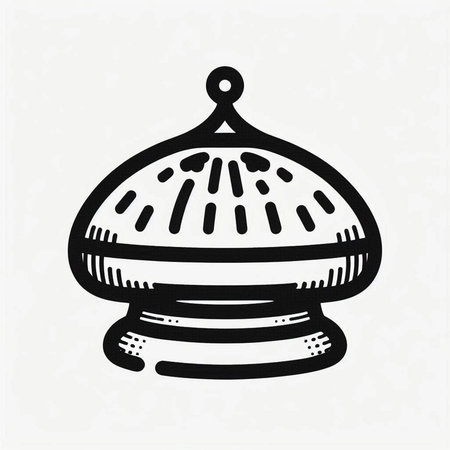 Illustration of a traditional japanese cake on a white background
