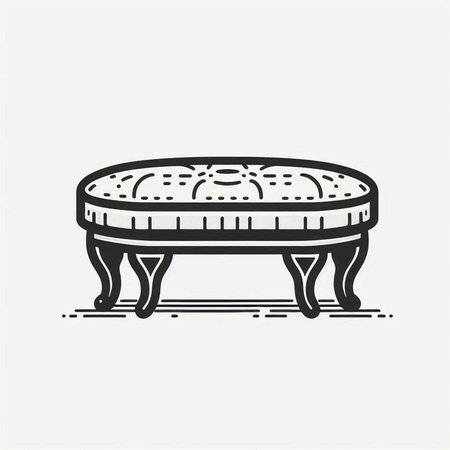 Sofa icon in vintage style. Furniture symbol. Vector illustration.