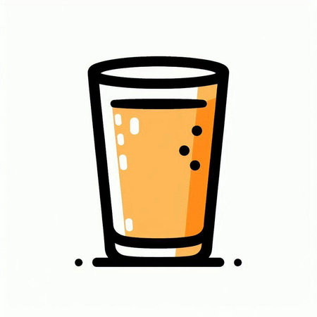 Illustration of a glass of orange beer on a white background.の写真素材