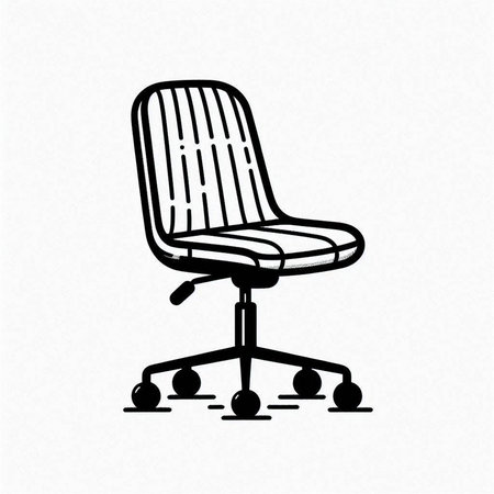 Office chair icon isolated on white background. Hand drawn vector illustration.の写真素材