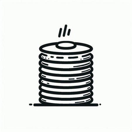 Pile of pancakes. Vector illustration isolated on a white background.の写真素材