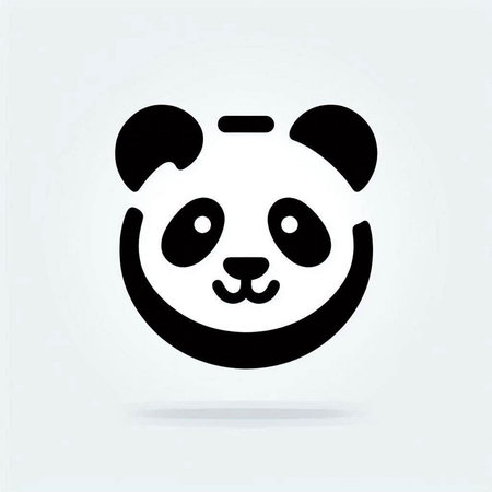 Panda icon. Cute panda face. Vector illustration.の写真素材