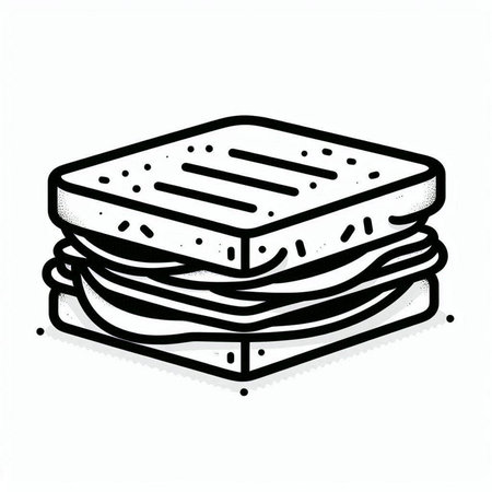 Sandwich doodle icon. Vector illustration of a sandwich isolated on white background.の写真素材