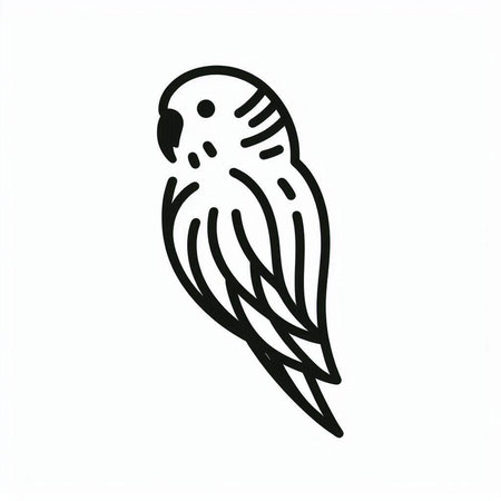 Parrot icon. Hand drawn doodle parrot vector illustration.
