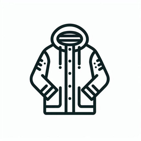 Winter jacket icon. Editable line vector illustration isolated on white background.