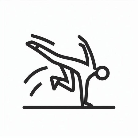 Athletic man doing a handstand. Vector illustration.