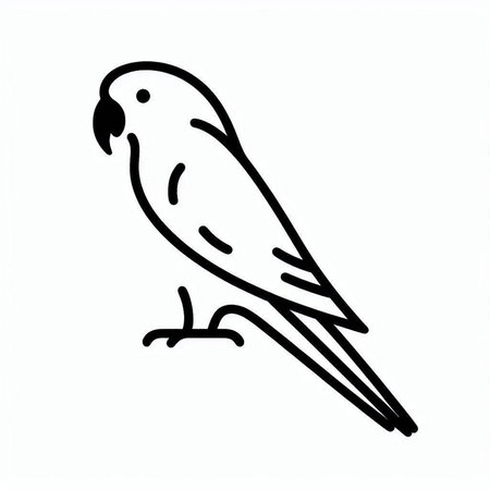 Parrot doodle. Hand drawn parrot. Vector illustration.