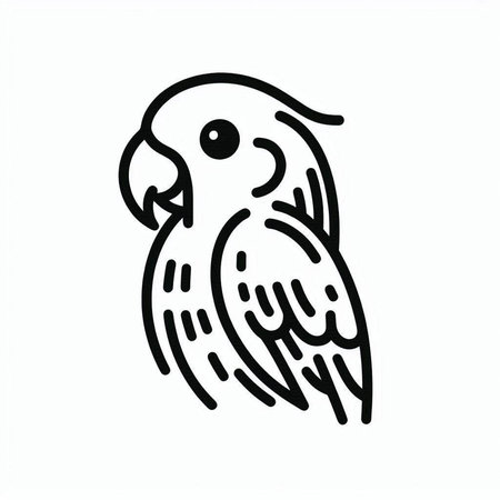 Parrot icon. Hand drawn vector illustration in doodle style.