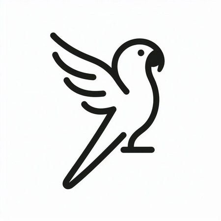 Parrot icon, vector illustration on white background. Flat style.
