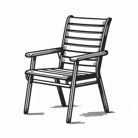 Illustration of a chair on a white background. Drawing by hand.の写真素材