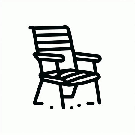 armchair icon on white background. hand drawn vector illustration in doodle styleの写真素材