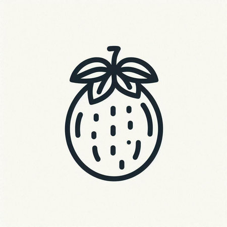 Citrus fruit icon in trendy flat style isolated on grey backgroundの写真素材