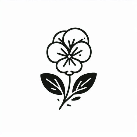 Hand drawn doodle flower. Vector illustration. Isolated on white backgroundの写真素材