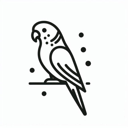 Parrot icon. Isolated parrot on white background. Vector illustration.