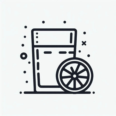 Lemon juice line icon, outline vector sign, linear pictogram isolated on white.の写真素材