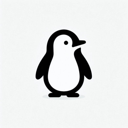 penguin isolated on a white background, vector illustration, eps 10の写真素材
