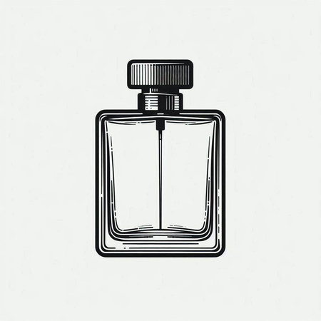 Perfume bottle isolated vector illustration. Hand drawn perfume bottle.