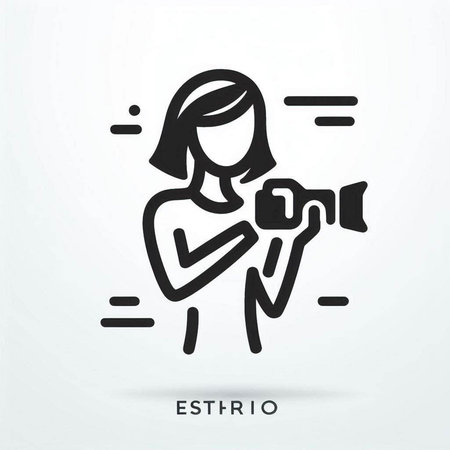 Woman with camera icon,sign,logo, symbol,vector
