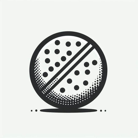 Cricket ball icon in halftone style. Vector illustration.の写真素材