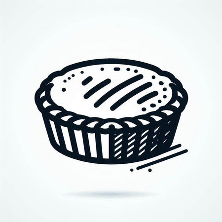 Cake doodle icon. Hand drawn vector illustration of cake.
