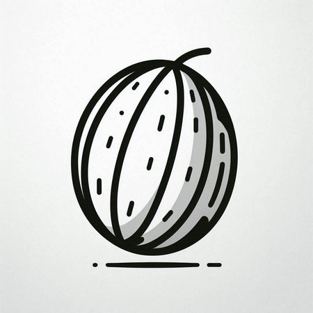 Watermelon icon. Hand drawn illustration of watermelon vector icon for web designの写真素材