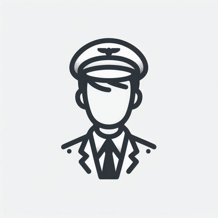Pilot icon, vector illustration. Flat design style, outline.