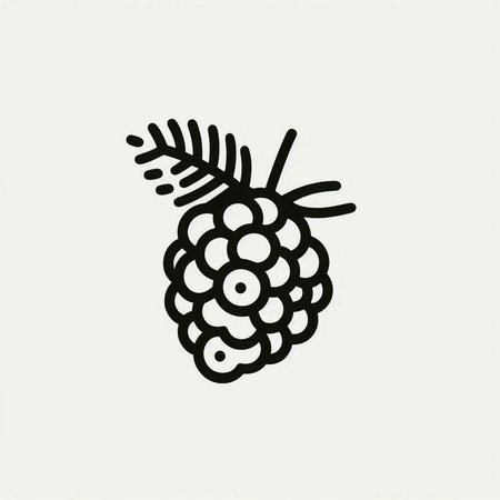 Blackberry icon. Hand drawn illustration of blackberry vector icon for web design