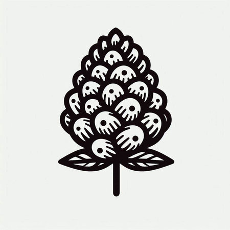 Black and white vector illustration of a clover. Hand-drawn illustration.