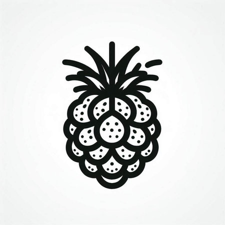 Black raspberry icon isolated on white background. Vector illustration. Eps 10.