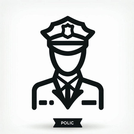 Policeman icon, vector illustration. Flat design style EPS 10