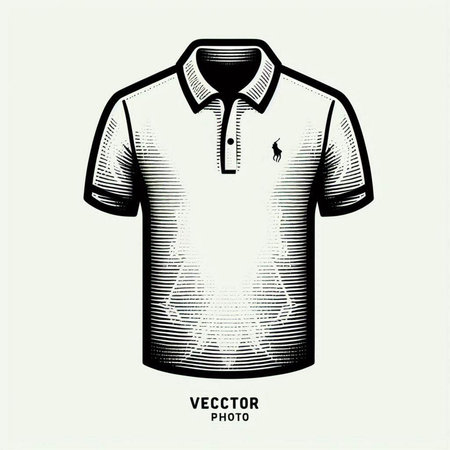 Vector t-shirt design template. Hand drawn polo shirt.