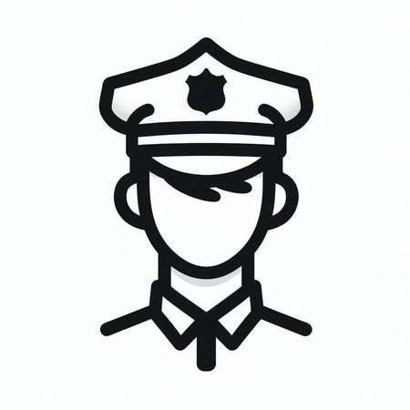 Policeman icon on the white background. Isolated vector illustration.