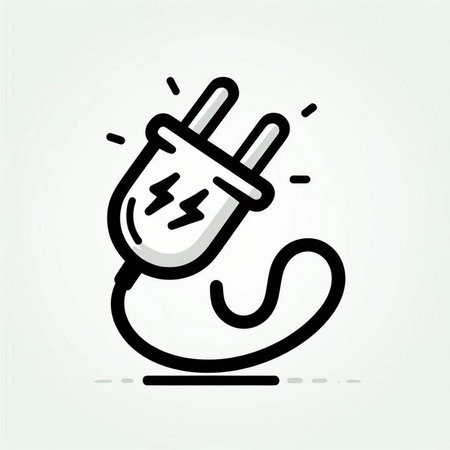 Electrical plug icon. Vector illustration. Outline pictogram.