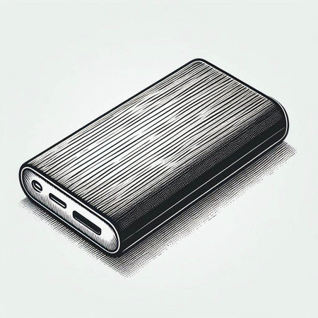 Vector isometric illustration of power bank on a white background. Isolated object.