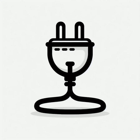 electric plug icon in line art style, vector illustration eps10