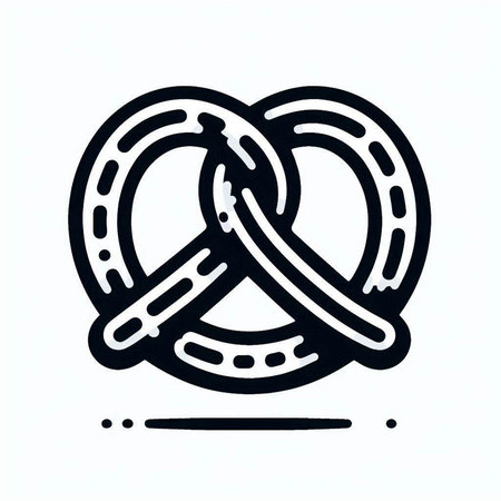 Bavarian pretzel icon. Oktoberfest symbol. Vector illustration.