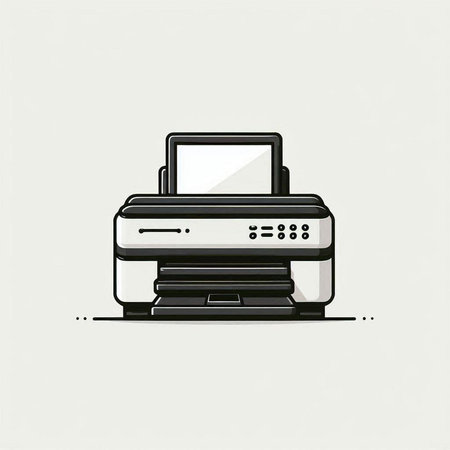 Printer icon in flat style. Printer vector illustration on white background.