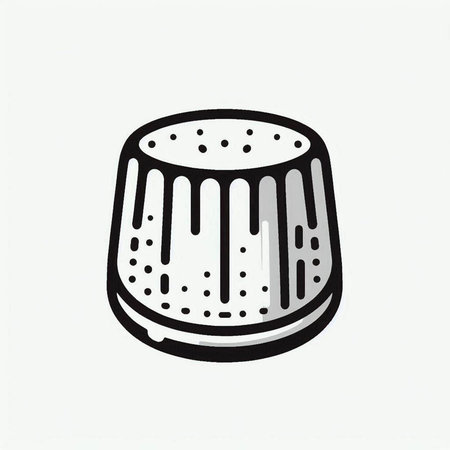 Pudding icon. Hand drawn vector illustration in doodle style.