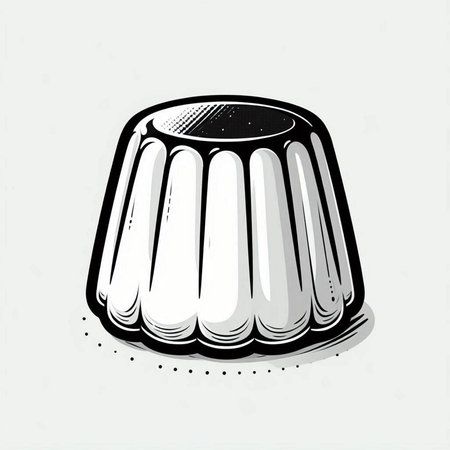 Pudding icon in black and white vector illustration isolated on white background.