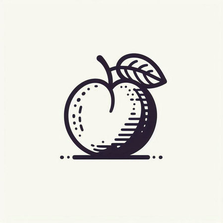 Apple icon. Vector illustration. Design element for logo, label, emblem, sign.の写真素材