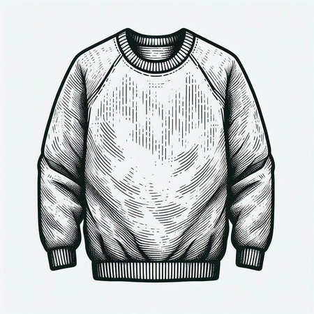 Hand drawn sweater. Vector illustration in sketch style. Isolated on white background.