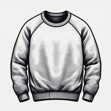 Vector sketch of a men's sweater with a hood on a white background